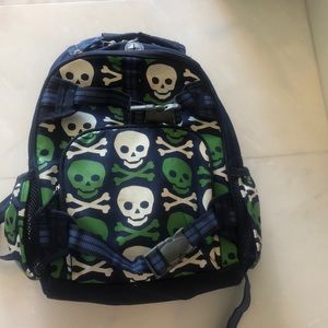 Pottery Barn Kids bones and skull backpack SZ S